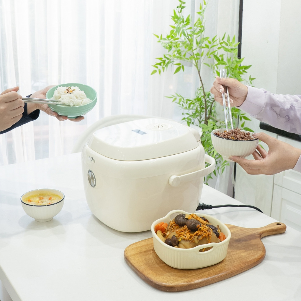 Nồi Cơm Điện Giảm Đường Đa Năng 1,6L Haatz HRC160 Lòng Nồi inox316 Bảng Điều Khiển Oled - Hàng Chính Hãng