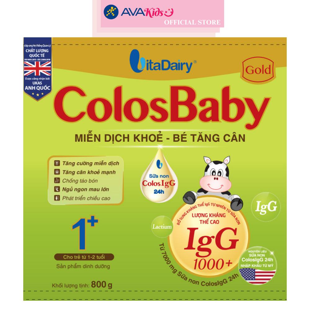 Sữa bột ColosBaby Gold 1+ (sữa non) hương vani 800g (1 - 2 tuổi) - Hàng chính hãng