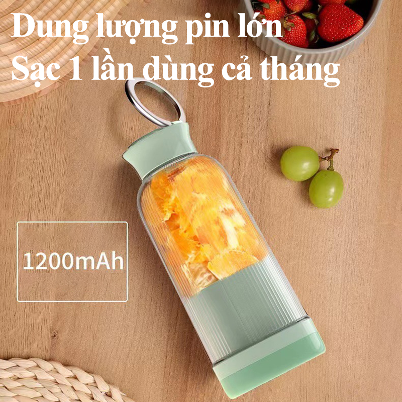 Máy Xay Sinh Tố Cầm Tay Mini Đa Năng Cao Cấp Lưỡi 4 Cánh Thép Không Gỉ Máy Xay Đa Năng Làm Sữa Đậu Nành Nhựa TPE Tốt Cho Sức Khỏe Công Suất Lớn Pin Trâu