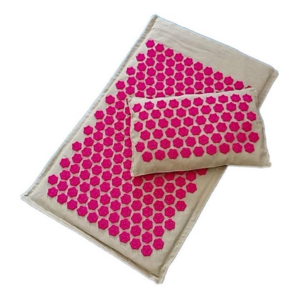 Nature Linen Coconut palm Massage Yoga mat sport pillow mat with bag Lotus Spike Acupressure Mat Cushion yoga matt Fitness