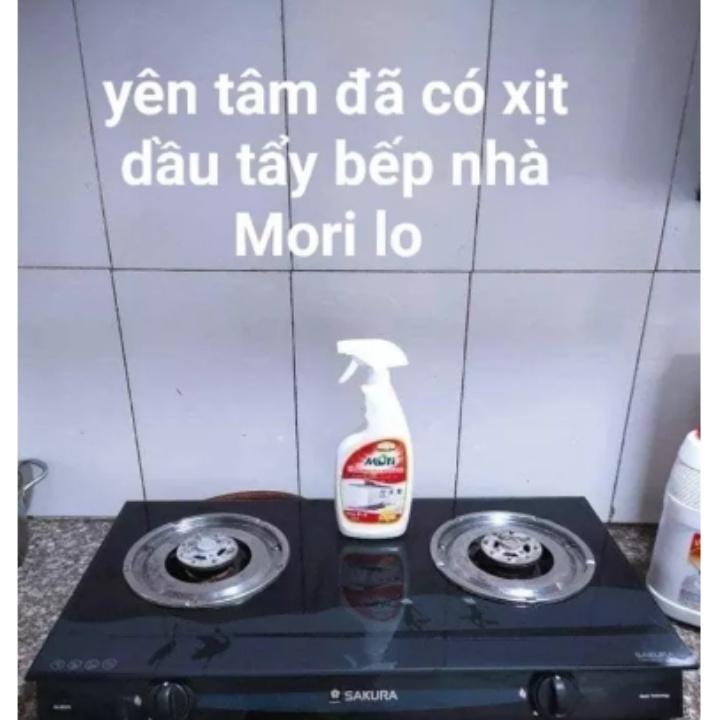 TẨY DẦU MỠ BẾP VÀ TẨY DẦU MỠ MÁY HÚT MÙI MORI, TẨY XOONG NỒI HIỆU QUẢ,TẨY DẦU MỠ SIÊU SẠCH, CHAI 620ML