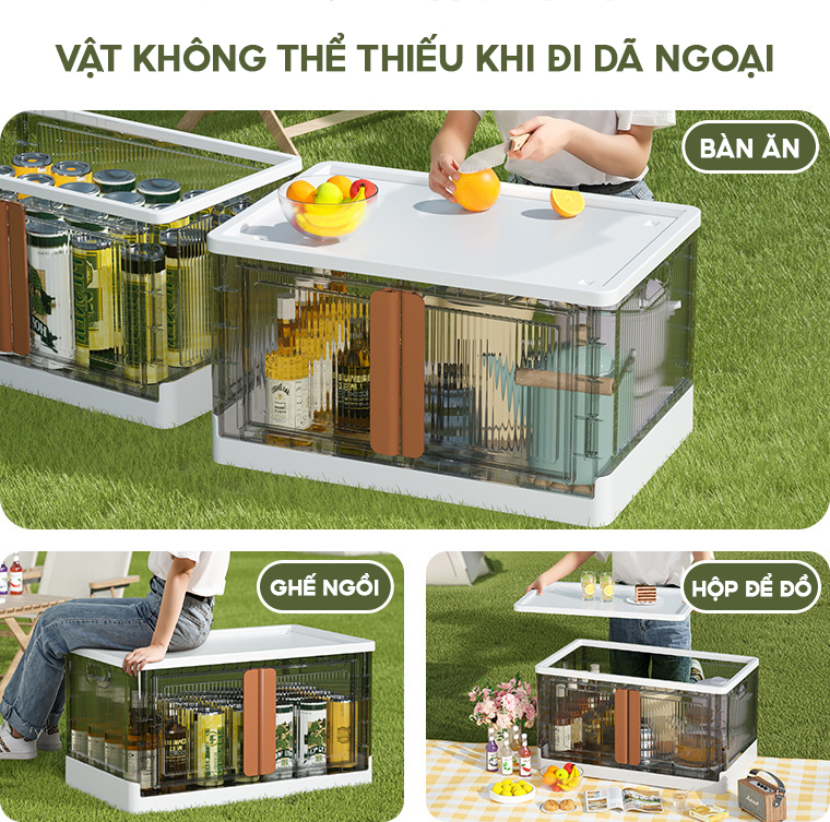 Kệ Hộp Đựng Đồ Lớn, Thùng Đựng Đồ 2 Cánh Cửa Đa Năng Có Bánh Xe - HÀNG ĐẸP