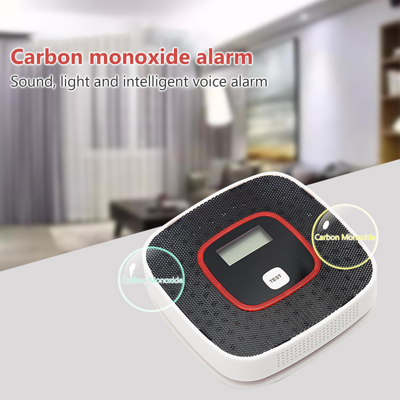 Máy phát hiện cảnh báo CO với màn hình kỹ thuật số Cảnh báo bằng giọng nói thông minh An toàn cho gia đình
