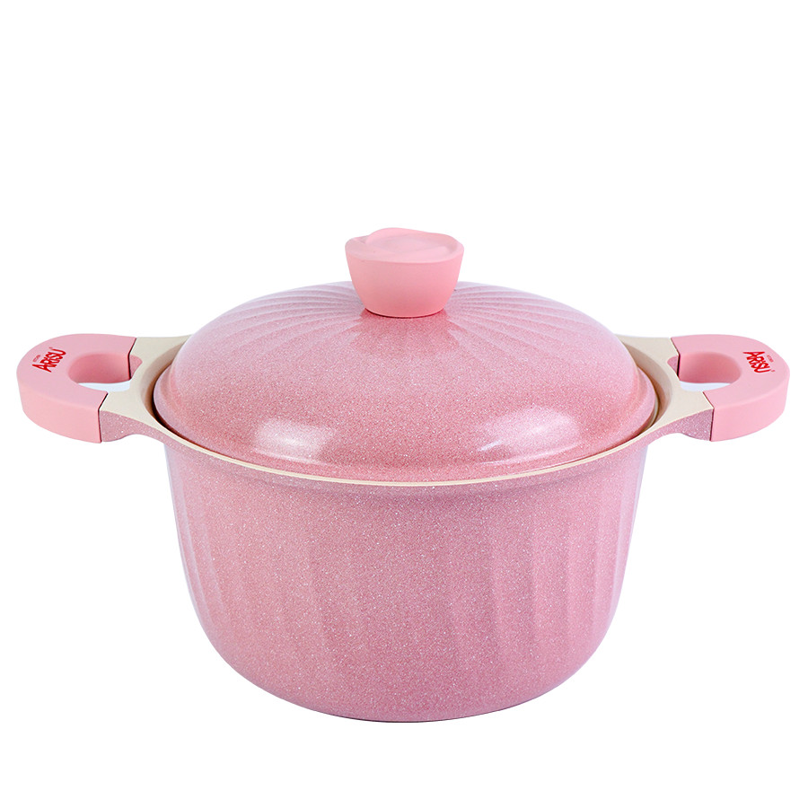 Nồi kháng khuẩn phủ 7 lớp phủ TITANIUM Happy Home Pro màu hồng size 24