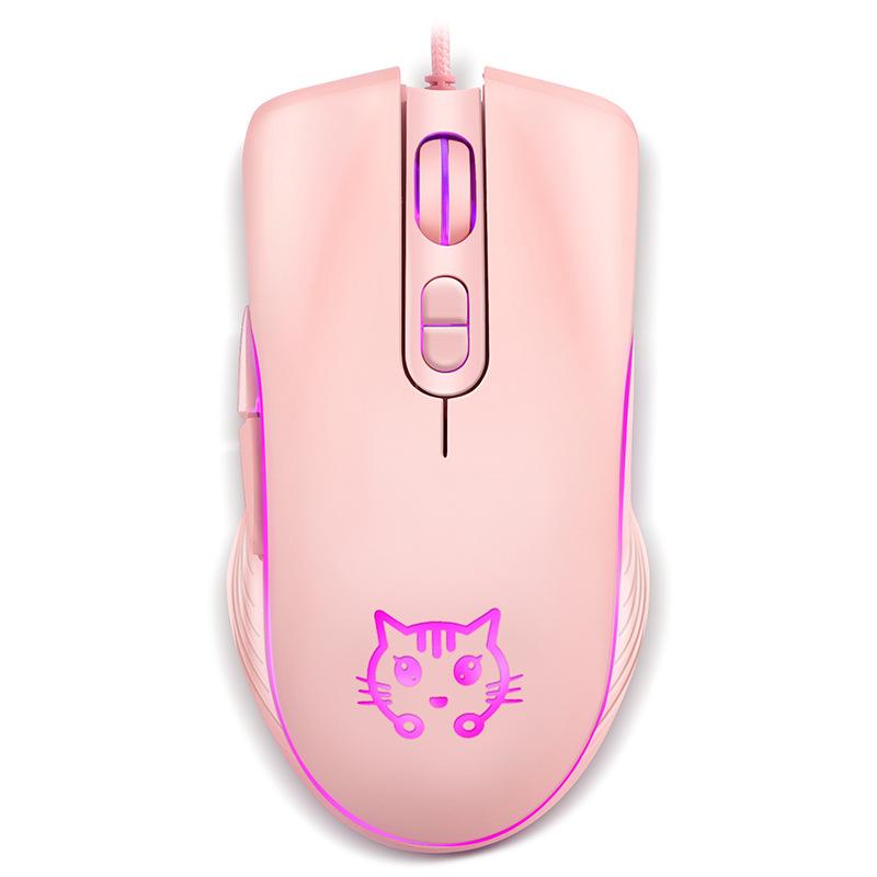 USB Chuột Chơi Game Có Dây Hồng Máy Tính Chuyên Nghiệp Thể Thao Điện Tử Chuột 2400 DPI Nhiều Màu Sắc Backlit Silent Chuột Lol Dữ Liệu laptop