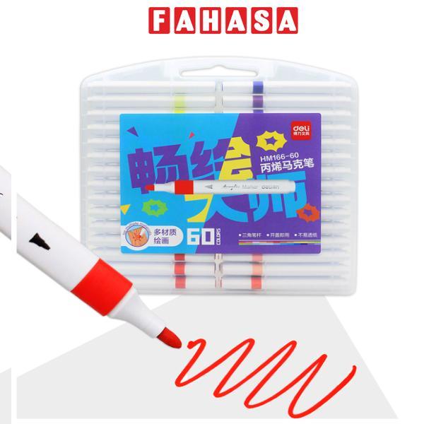 Hộp 60 Bút Màu Acrylic Marker - Deli HM166-60