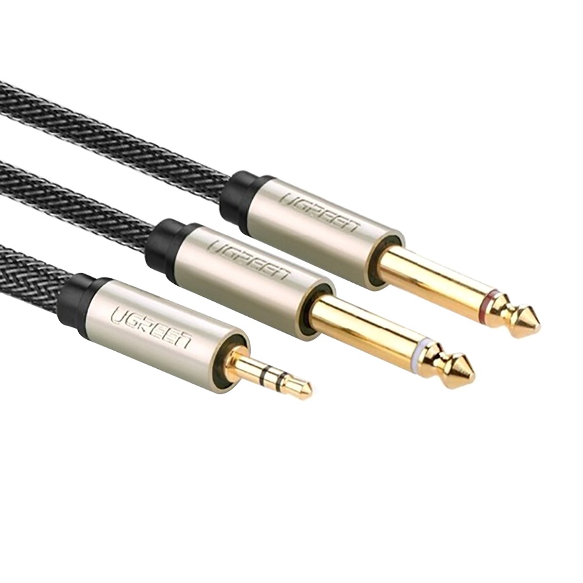 Cáp Audio 3,5mm to 6,5mm 2 đầu  Dài 2m Ugreen 10615 AV126 - Hàng Chính Hãng