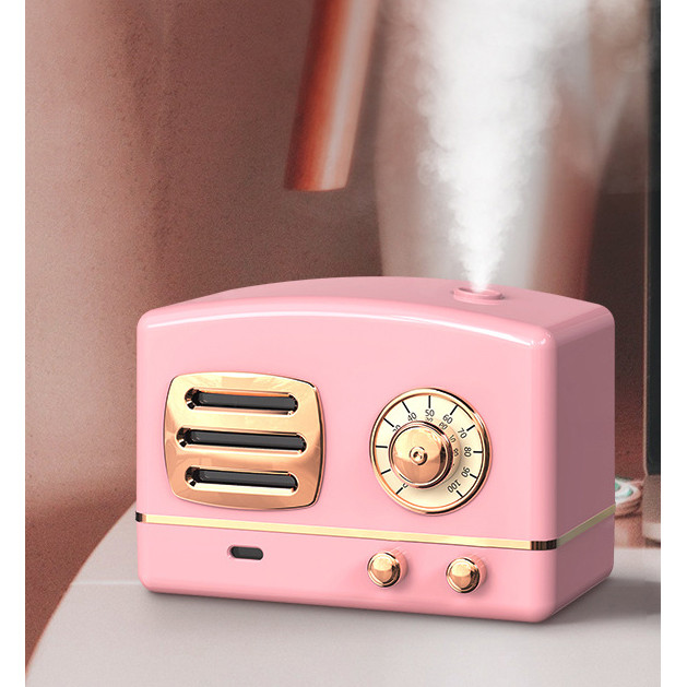 Máy Phun Sương Mini Hình Đài Cassette Hơi Nước Tạo Ẩm, Khử Mùi Trong Phòng Có Đèn Led Ngủ (Tặng Kèm Dây Sạc) - MP146