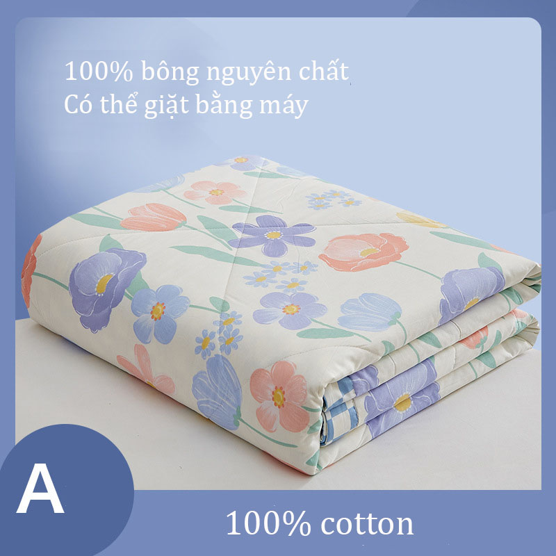 Chăn mỏng mùa thu đông mát mẻ chất liệu 100% cotton nguyên chất mềm mại