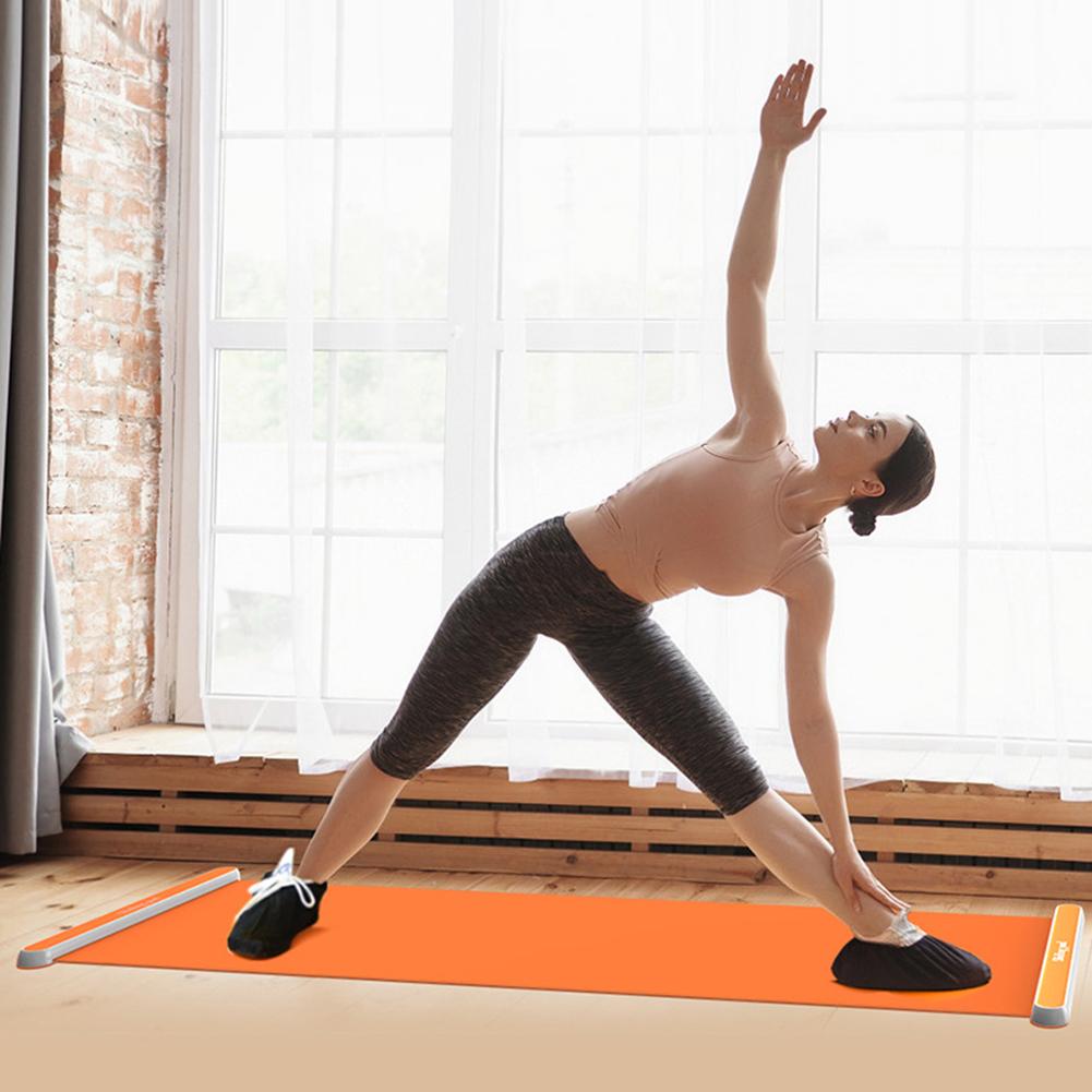 140/180/200cm Yoga Sliding Sports Sports Fitness Glide Tấm Trượt băng Trượt băng cho ICE Hockey Con lăn LEG LEG Color: B Orange 180x50cm