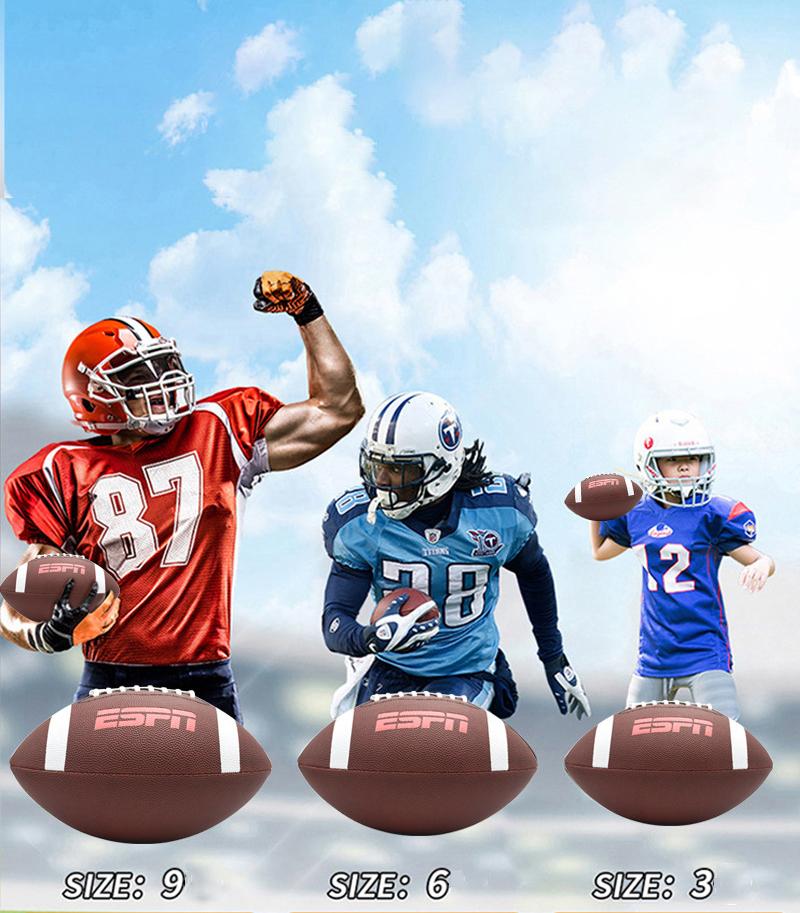 Bóng đá Mỹ bóng bầu dục hiệp hội bóng đá footy bóng Chuẩn size 9 Bóng đá thể thao nam nữ trẻ em Color: Size 3