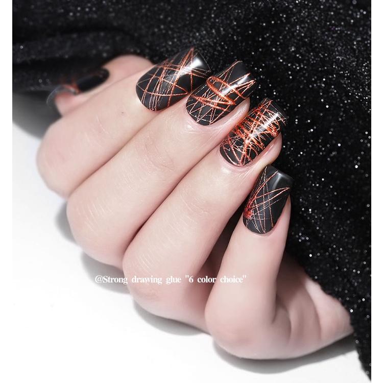 Gel vẽ nail lụa nổi Misscheering Yapas hũ 8ml, Gel vẽ dây mạng ánh nhũ trang trí móng tay