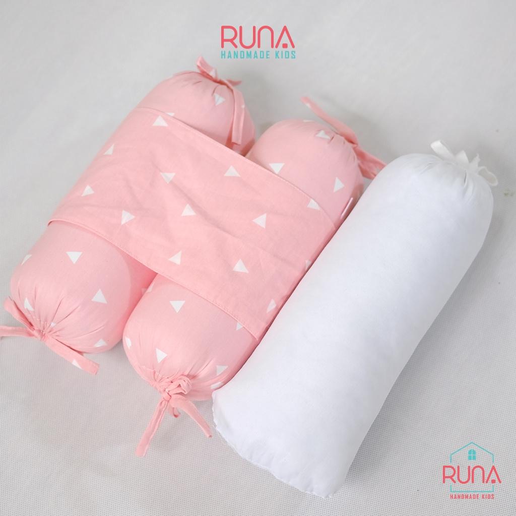 Gối chặn cho bé RUNA KIDS chất liệu cotton Hàn 100% cao cấp, mềm mịn, an toàn cho bé