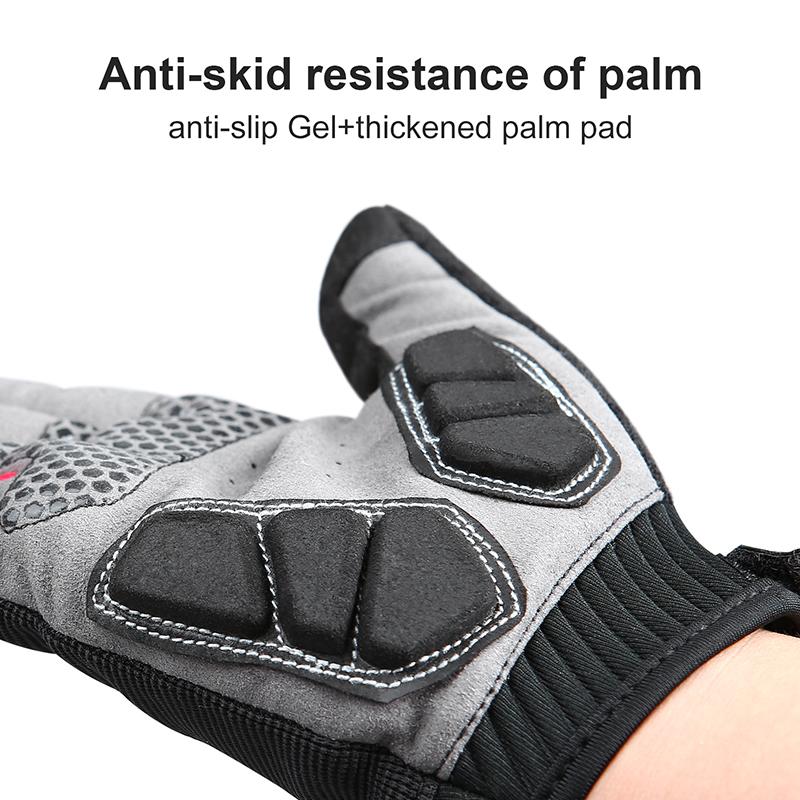 Găng tay thể thao ngoài trời Găng tay thể dục Găng tay Long Finger Winter Windproof Cycling Bike Găng tay MTB Đường Găng tay xe đạp KF401 Color: Black Size: XXL