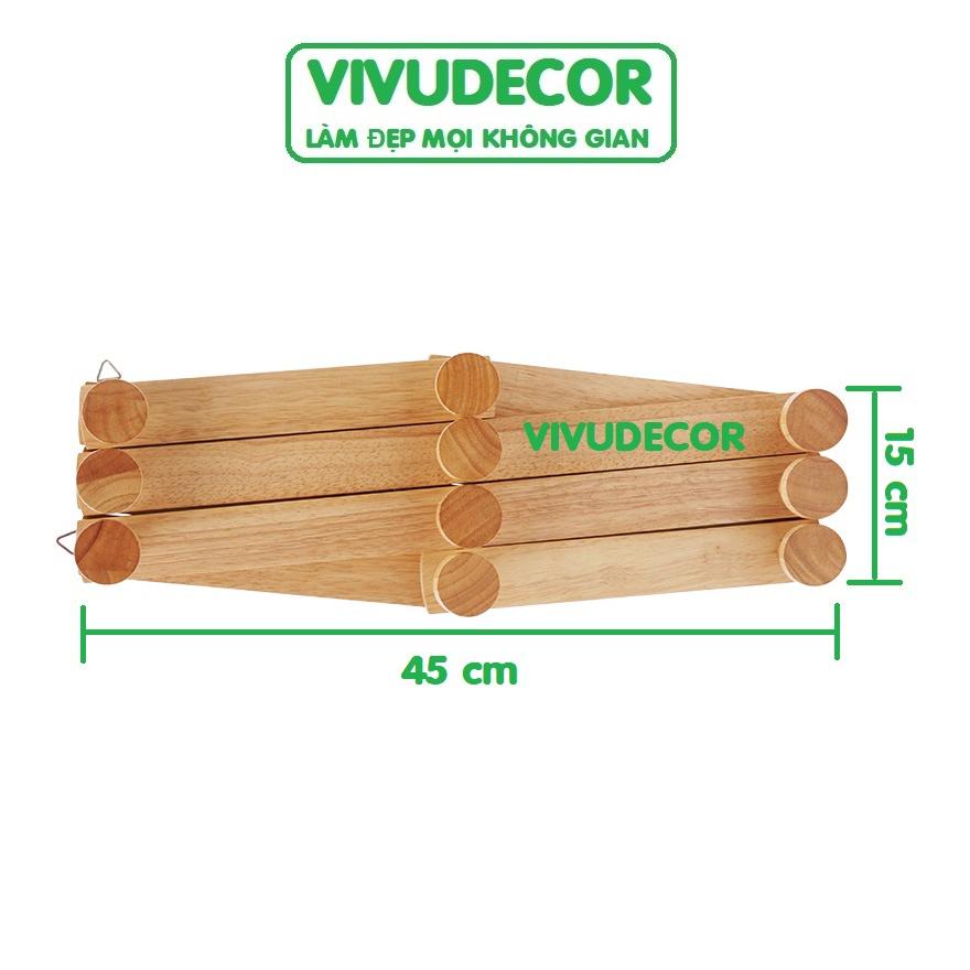 Móc Xếp Gỗ 10 nhánh Vivudecor - Móc Xếp Thông Minh Biến Hình Phù Hợp Với Mọi Không Gian, Treo Tường Không Cần Khoan