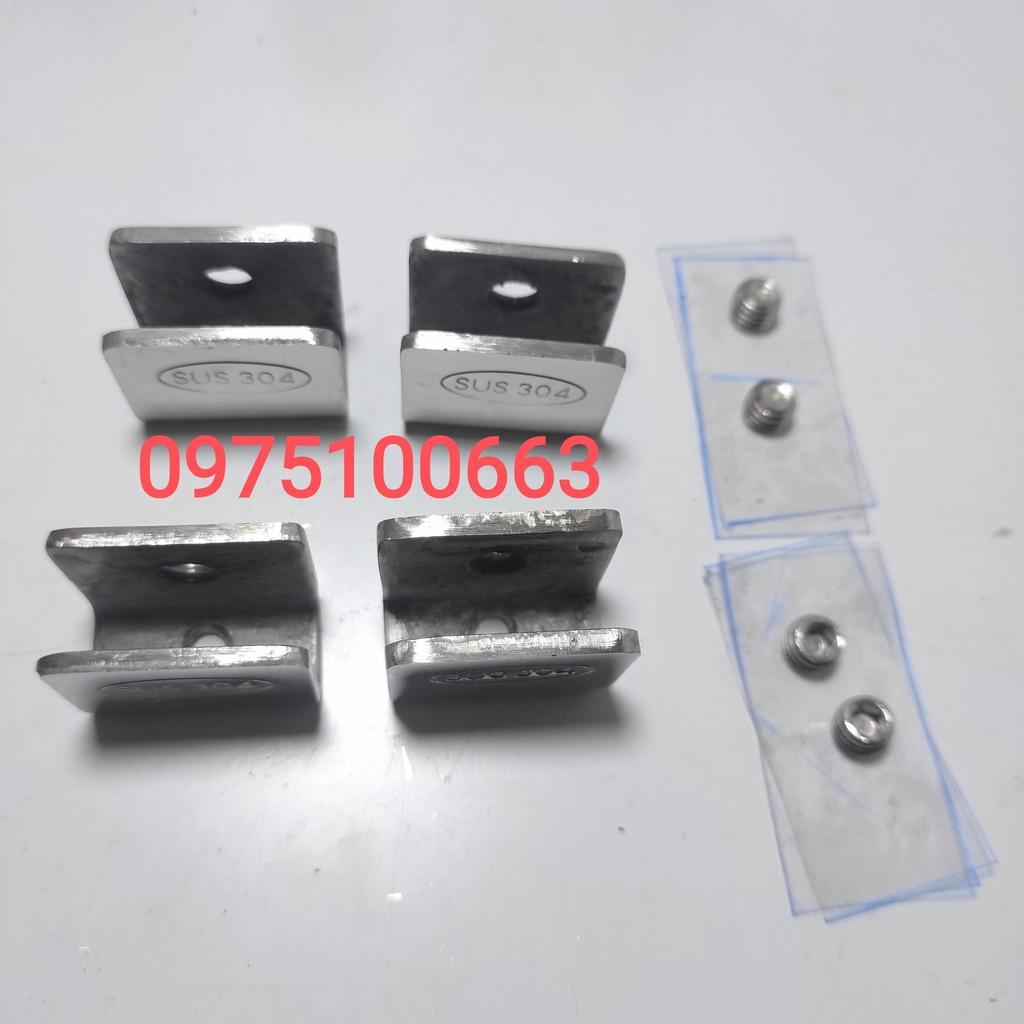 Pass U #304 kính 8 12li-Dùng bắt kệ nhà tắm-Kệ kính-pas u kính