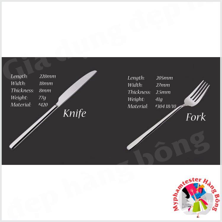 Bộ 3 thìa + dao + nĩa Hàn quốc inox xịn