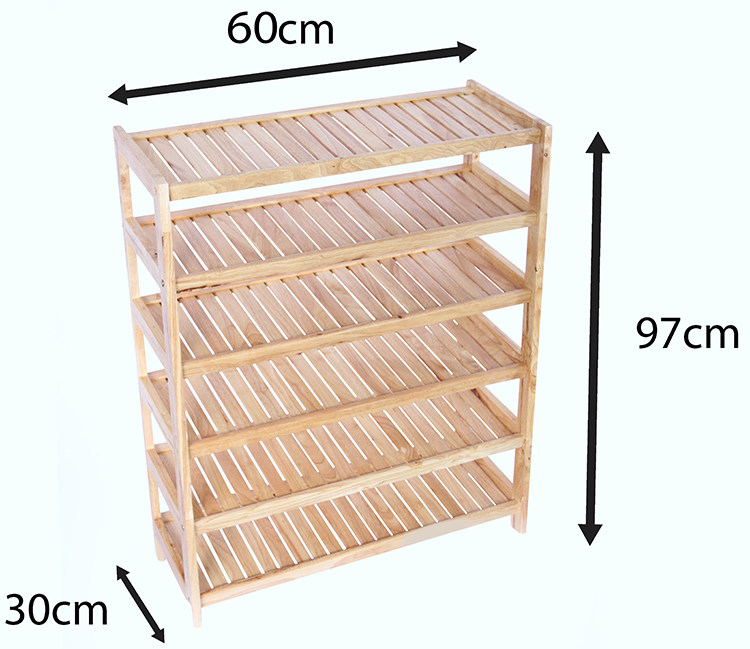 Kệ Dép 6 Tầng Phương Lâm (60cm) - Màu Tự Nhiên