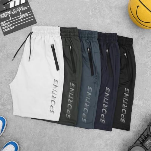 Quần short thun Sporting nam Simple &amp; Basic, thun co giãn 4 chiều, màu xanh đen