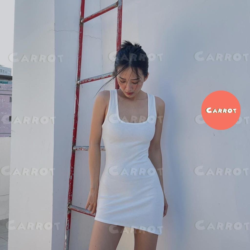 Đầm body sexy thiết kế ba lỗ vạt xéo tôn dáng gợi cảm váy nữ ngắn carrotxinhdep đi tiệc đi dạo phố vải thun cao cấp