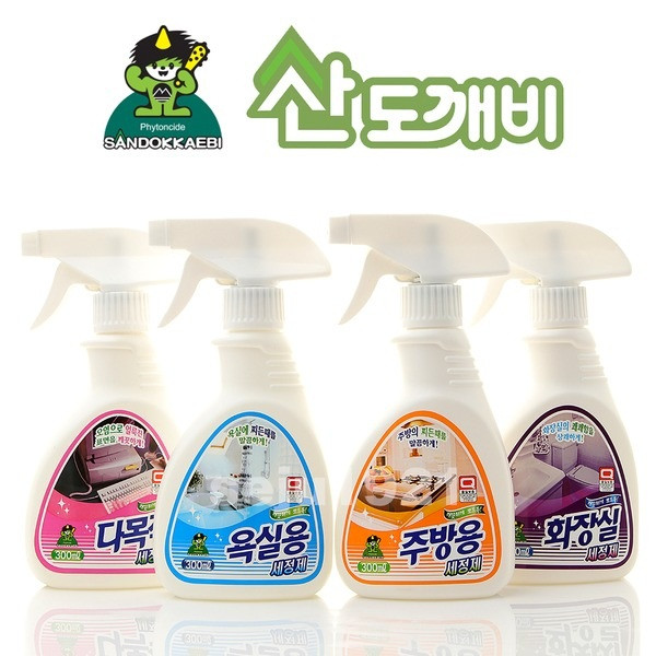 Bộ 4 Chai xịt tẩy vệ sinh khử khuẩn nhà bếp, nhà tắm, toilet, đa năng Sandokkaebi Hàn Quốc