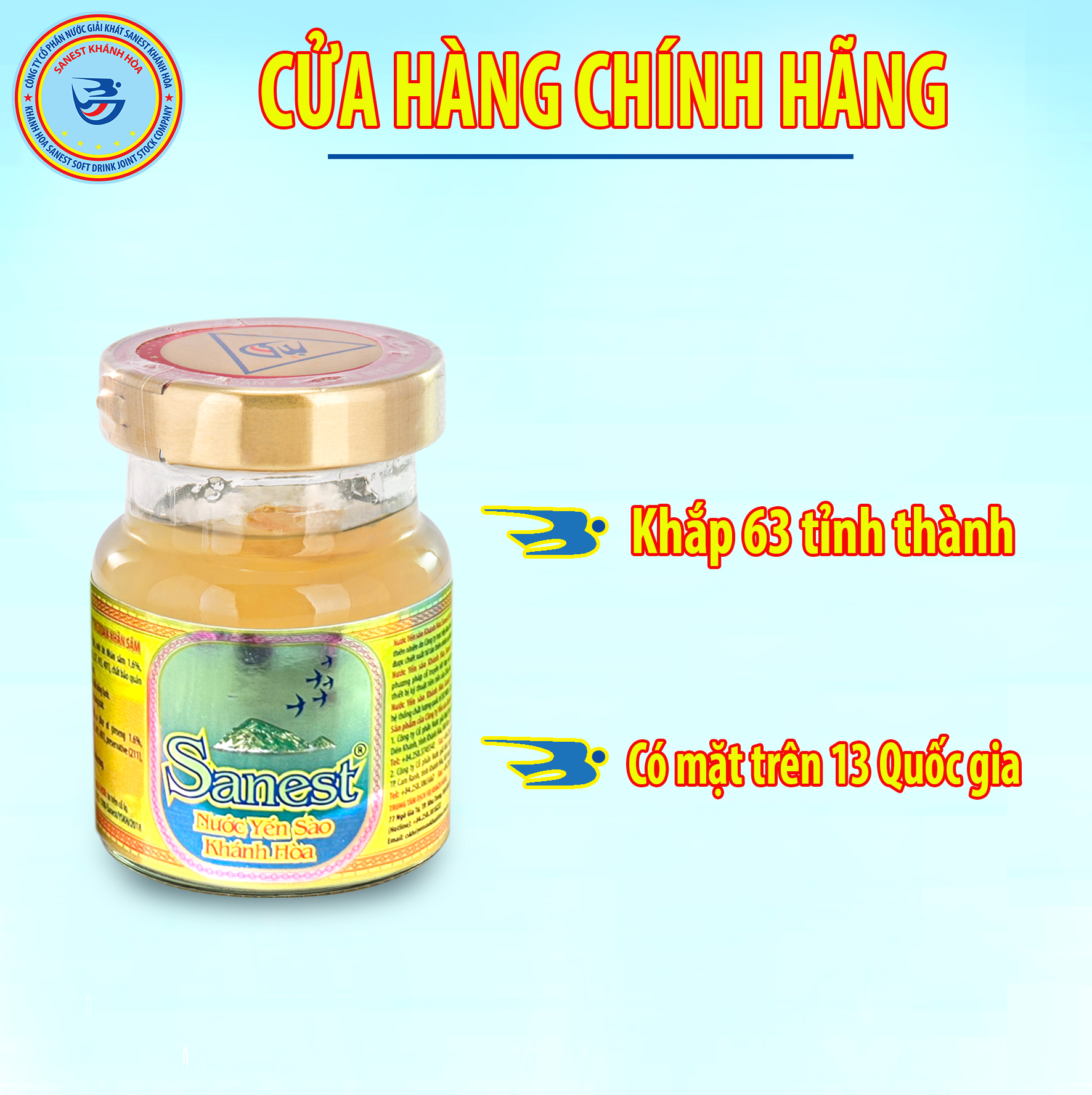 [Combo 25 lọ] Nước Yến sào Khánh Hòa Sanest Nhân sâm đóng lọ 70 ml