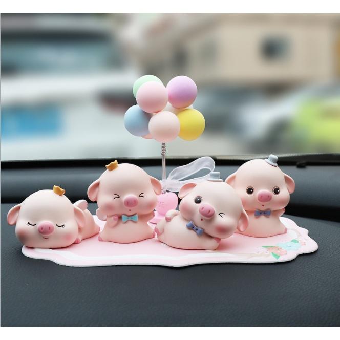 Set gia đình heo hạnh phúc trang trí taplo ô tô, táp lô xe hơi -Hoàng Đông Shop