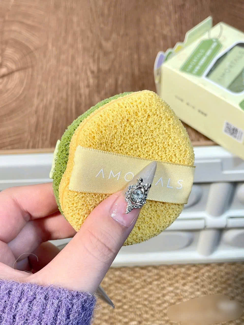 COMBO 3 Hộp Bông Mút Rửa Mặt Amortals, Mút Rửa Mặt Bọt Biển, Làm Sạch Mặt, Bông Mút Hình Giọt Nước - HÀNG CHÍNH HÃNG MINIIN