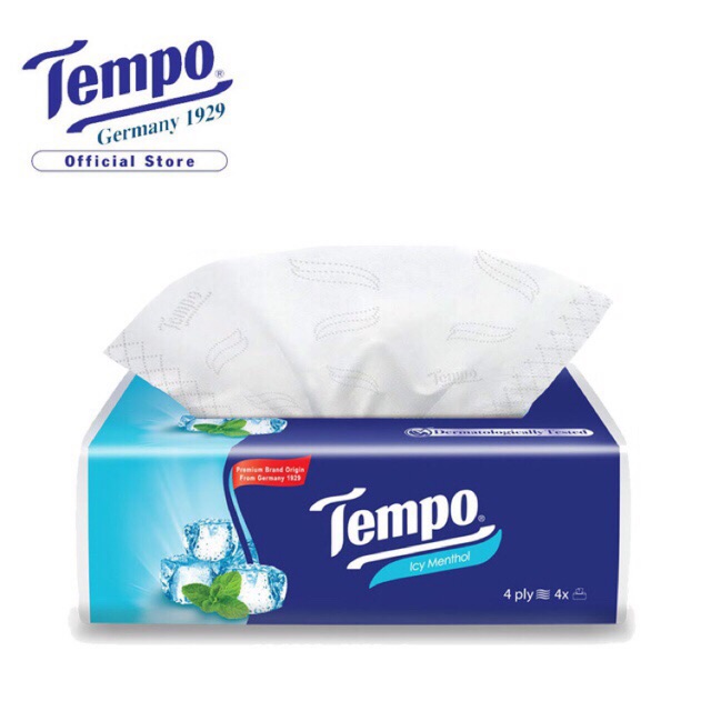 Khăn Giấy Rút Tempo Icy Menthol 4 Lớp 90 tờ