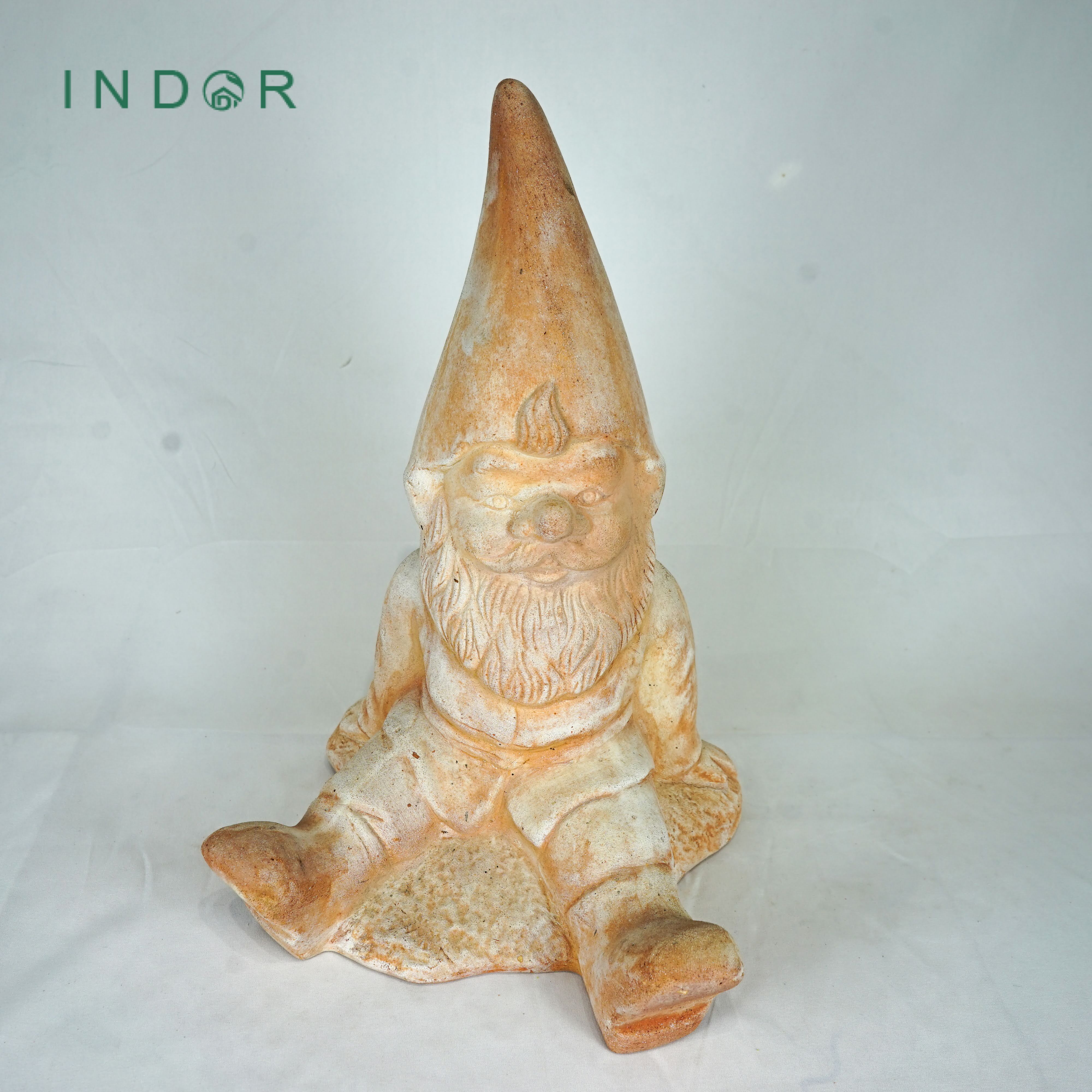 Tượng ông già Noel dáng ngồi size L trang trí Noel Tượng đất nung terracotta Tượng decor nội ngoại thất