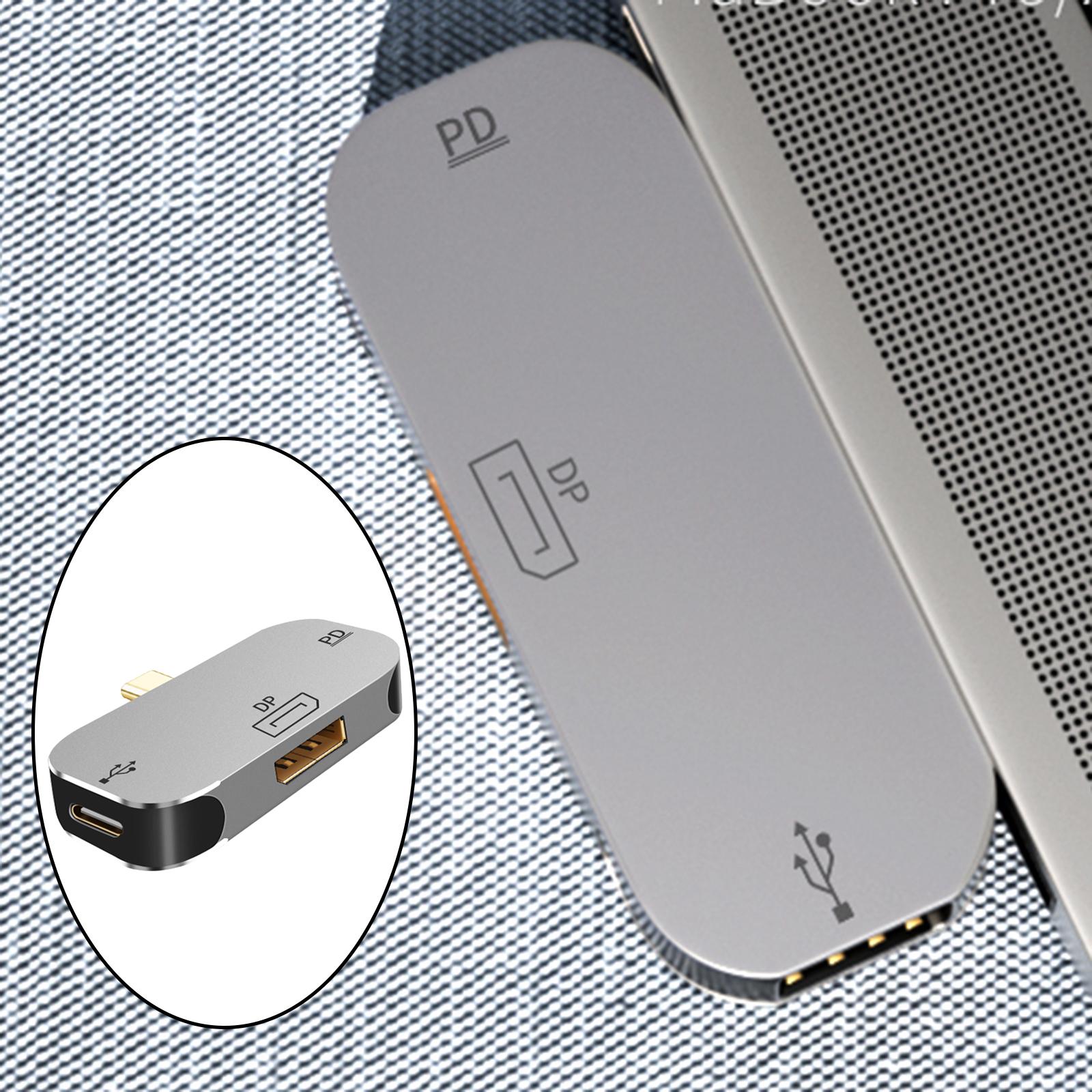 3 in1 Docking Station Type-C DP PD Charging Port Adapter Laptop Computer