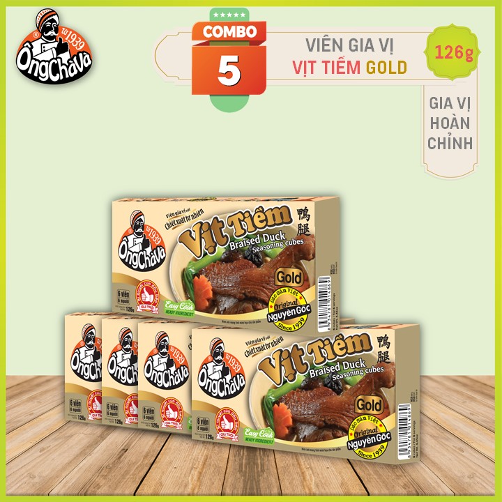 Combo 5 Hộp Viên Gia Vị Vịt Tiềm Gold Ông Chà Và 126g