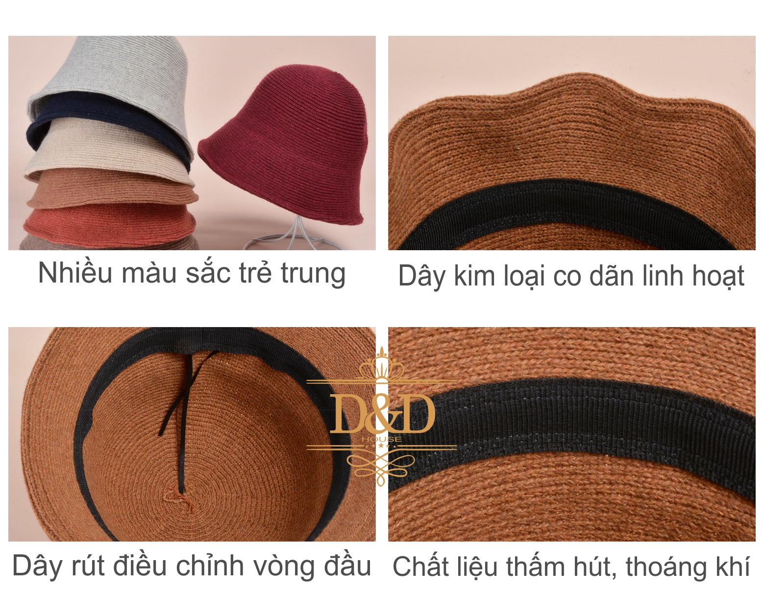 Mũ nón bucket, nón nồi, nón len nữ phong cách Nhật Hàn