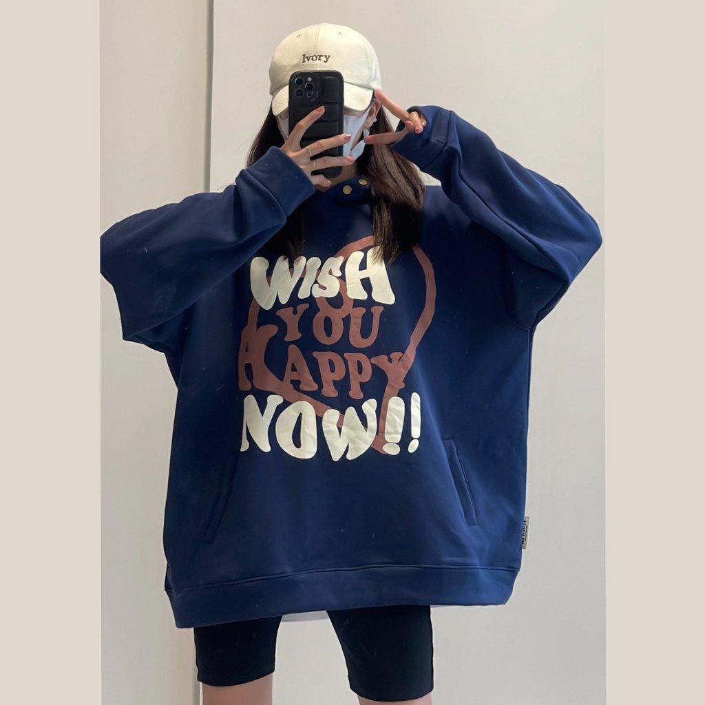 Áo khoac hoodie nỉ bông HAPPY form rộng unisex nam nữ Vuasivuare