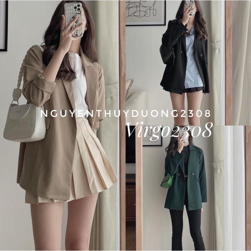 ÁO BLAZER 1 LỚP DÁNG DÀI 2 CÚC PHONG CÁCH KOREA/ÁO VEST 2 CÚC