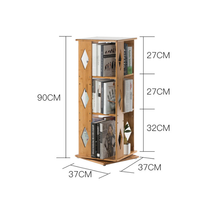 Kệ sách xoay 360 - Giá sách 3 tầng