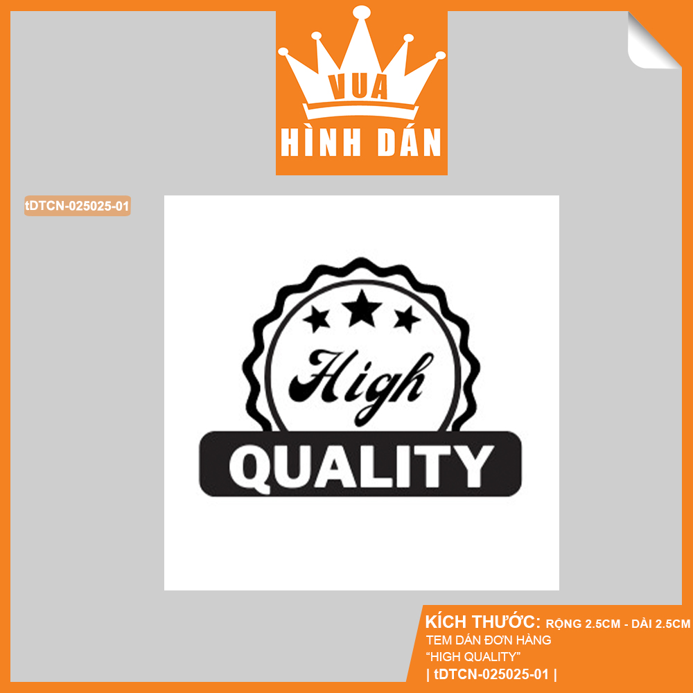 Set 100/200 sticker HIGH QUALITY (2.5x2.5cm) tem mini HÀNG CHẤT LƯỢNG CAO dán lên túi / hộp đựng sản phẩm, dành cho shop (1.085)