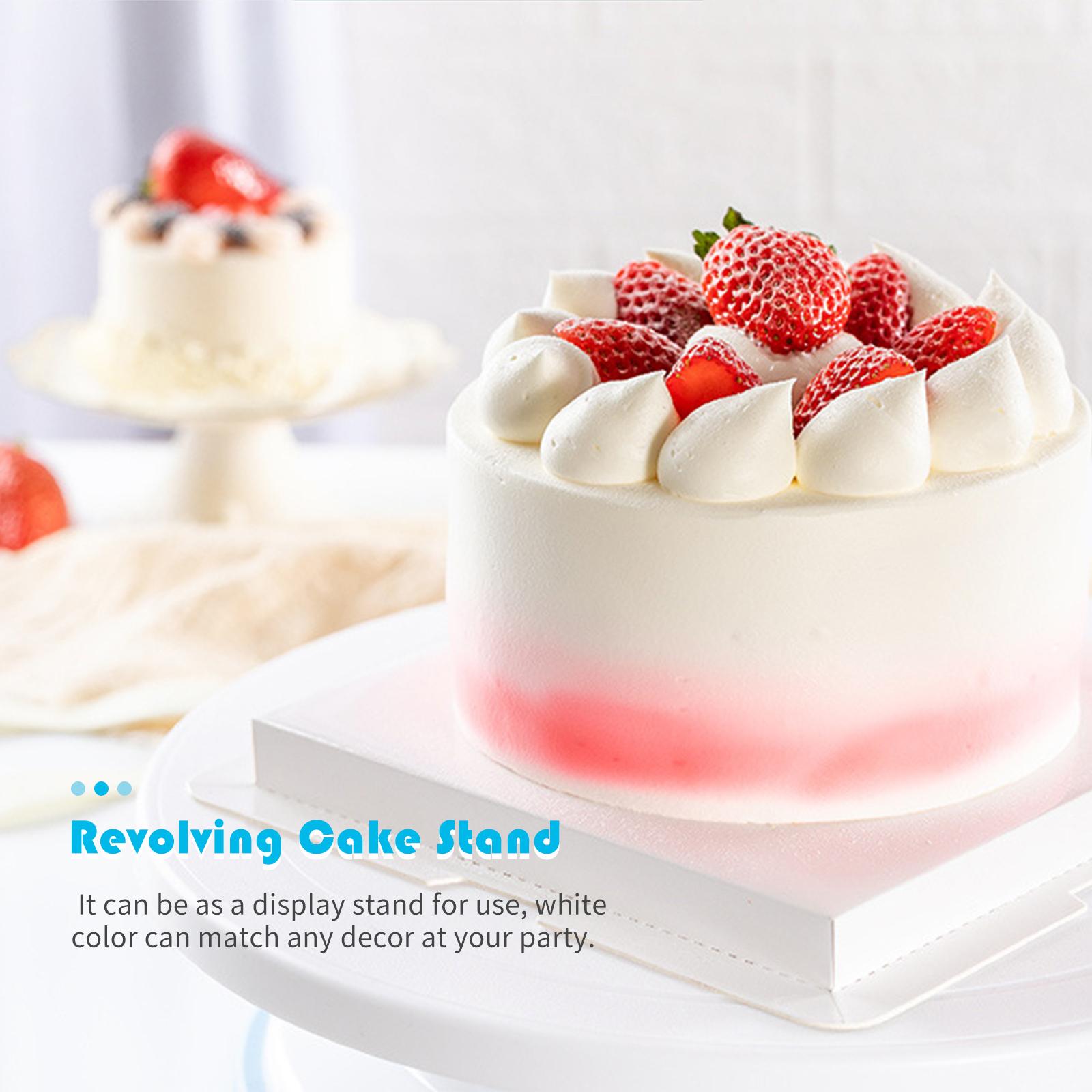 10.8 Inch Cake Rotating Turntable Revolving Cake Stand Non-slip Plastic Cake Display Stand