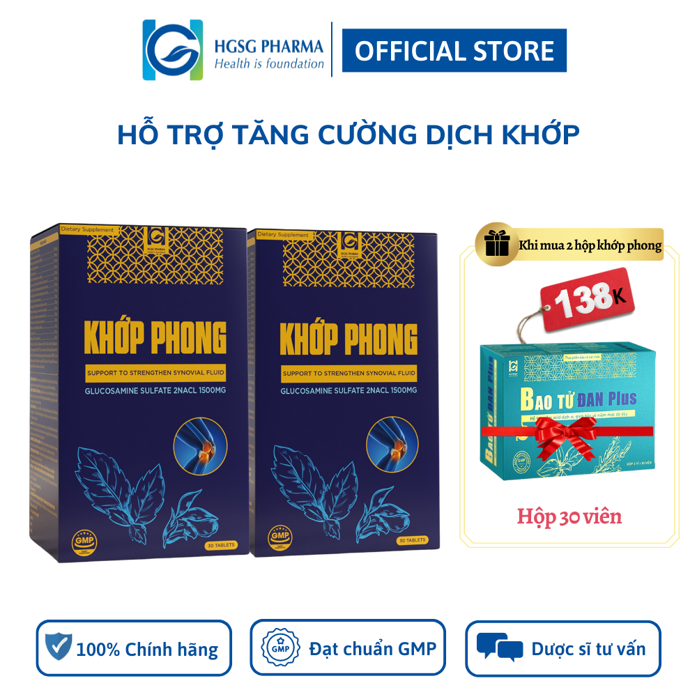 Bộ 2 hộp hỗ trợ phục hồi sụn khớp HGSG Pharma KHỚP PHONG
