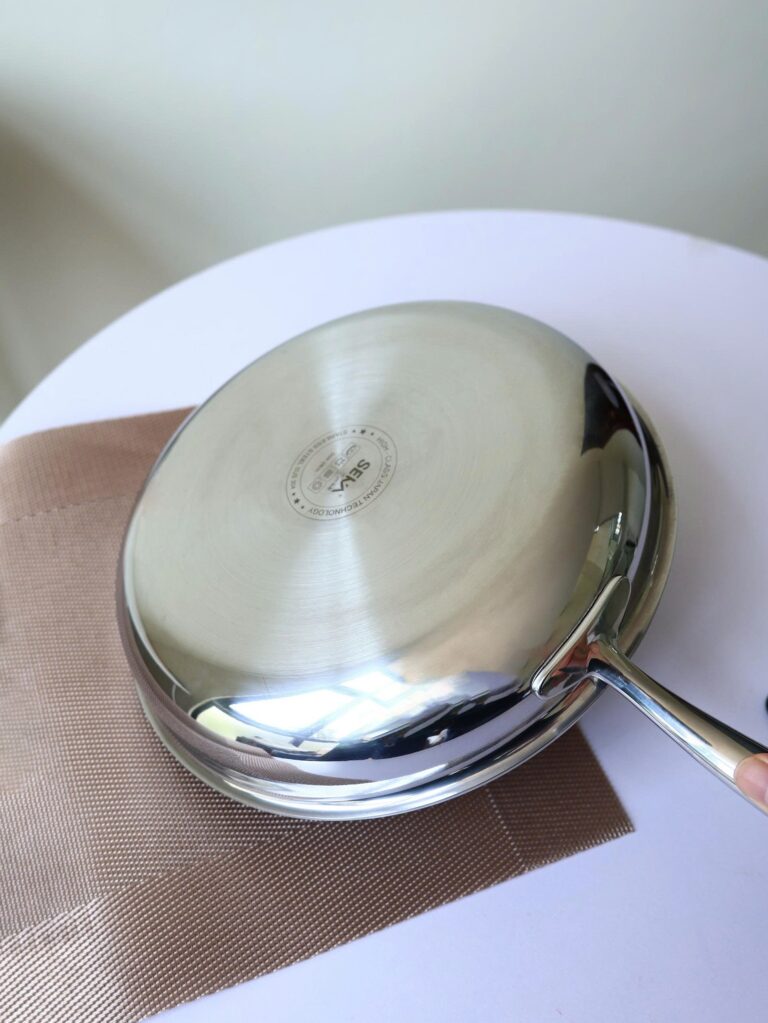 Chảo Inox Cạn Lòng Nanomax Seka 24cm SK8024 28cm SK8028 Đáy Từ 3 Lớp Công Nghệ Nano Nhiệt Lạnh - Hàng Chính Hãng