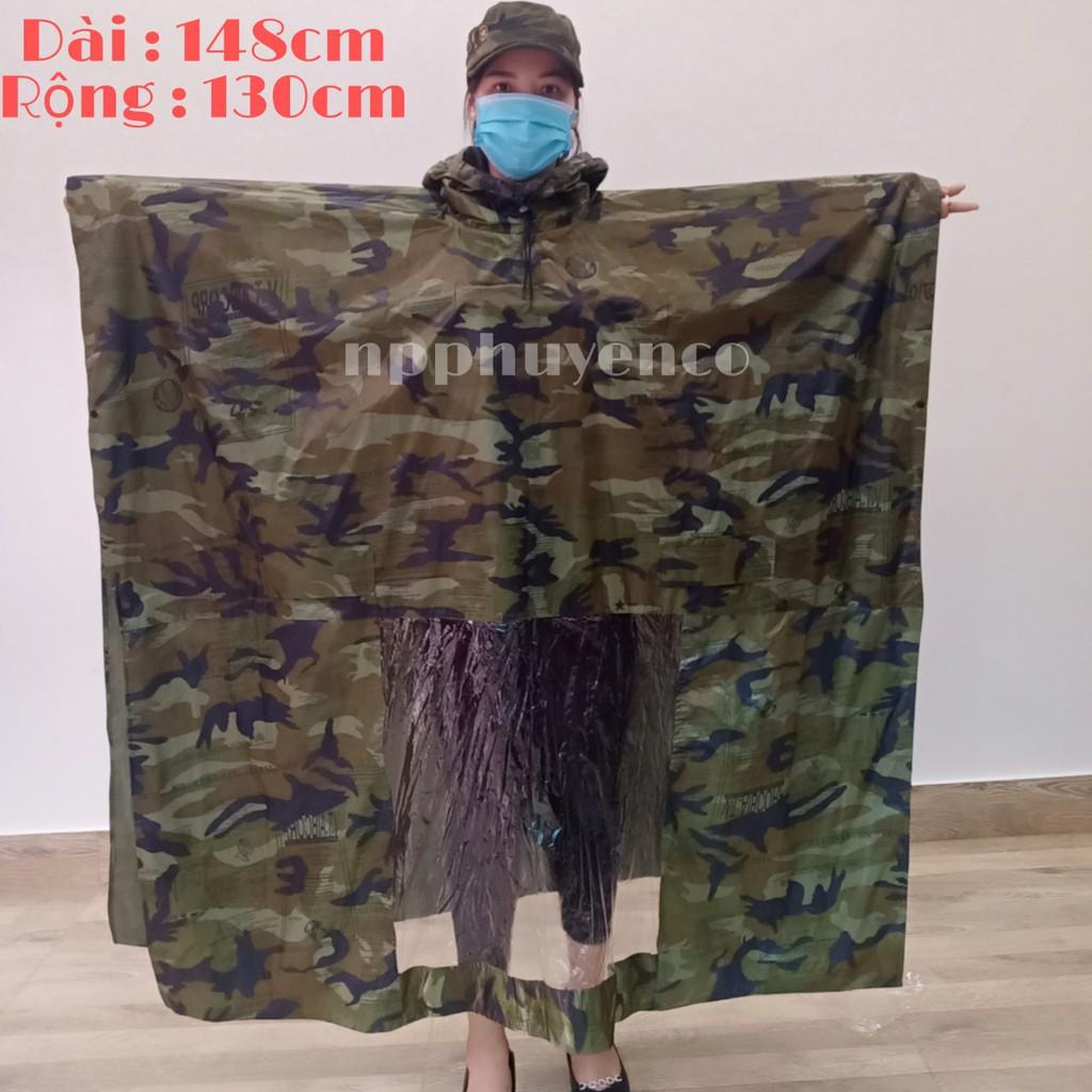 Áo mưa choàng khổ rộng cao cấp rằn ri vải dù