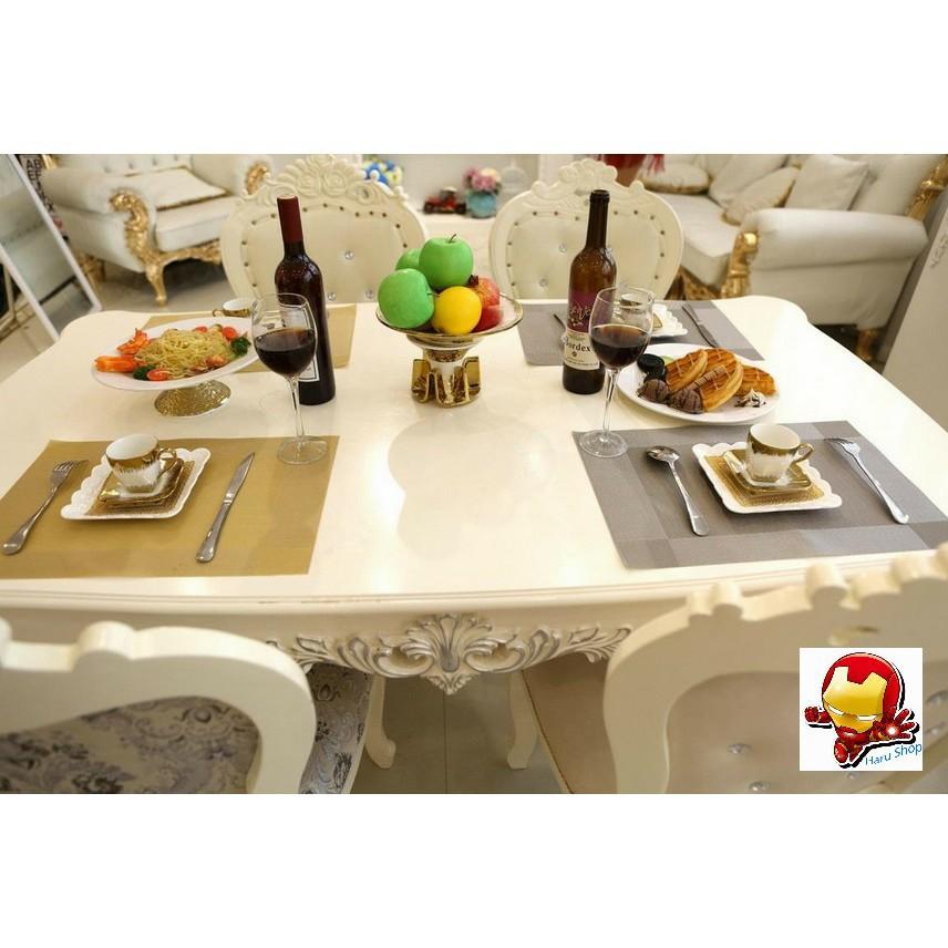 Miếng lót bàn ăn PVC Polyester   phong cách châu Âu 45x30cm