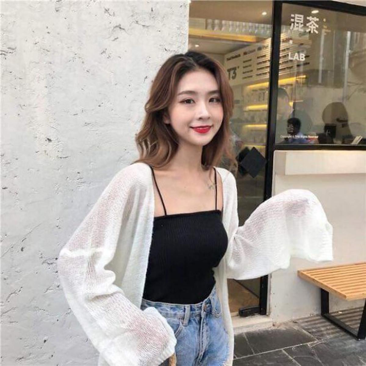Áo khoác, áo cardigan len mỏng phù hợp mặc mùa hè chống nắng