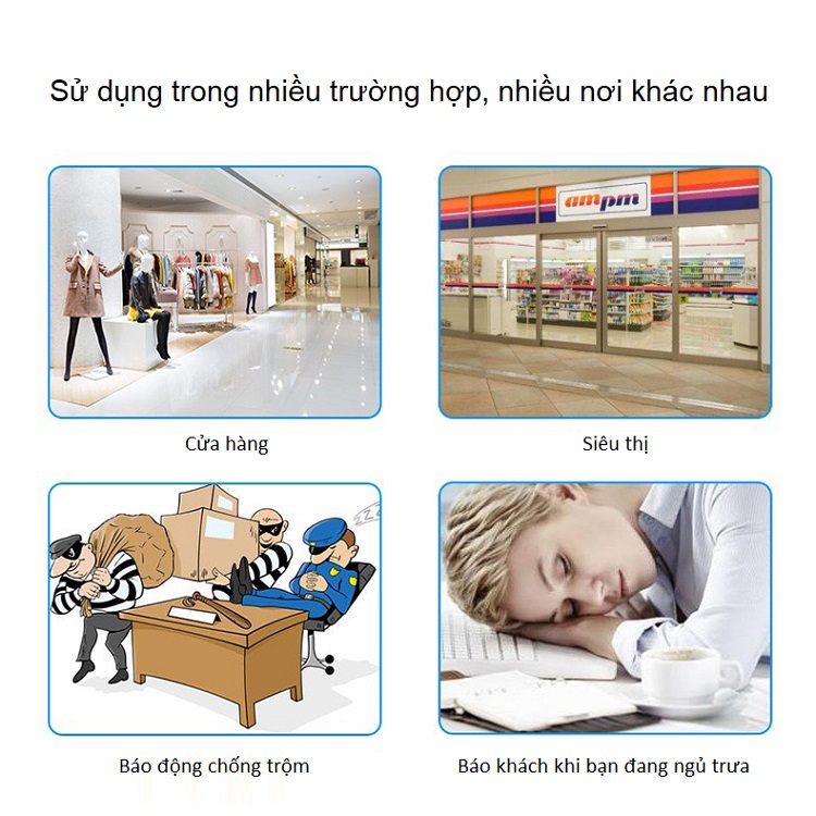 Báo khách cảm biến chuyển động hồng ngoại có ĐKTX mr-SF23R ( 6 ngôn ngữ khác nhau, 36 loại nhạc chuông báo khách - Tặng kèm pin )