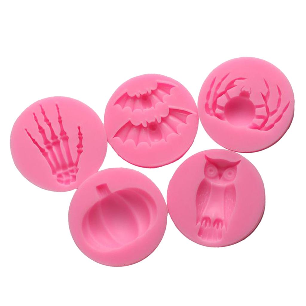 5pcs Fondant Cake Decor Silicone Mold Chocolate Mould for Halloween