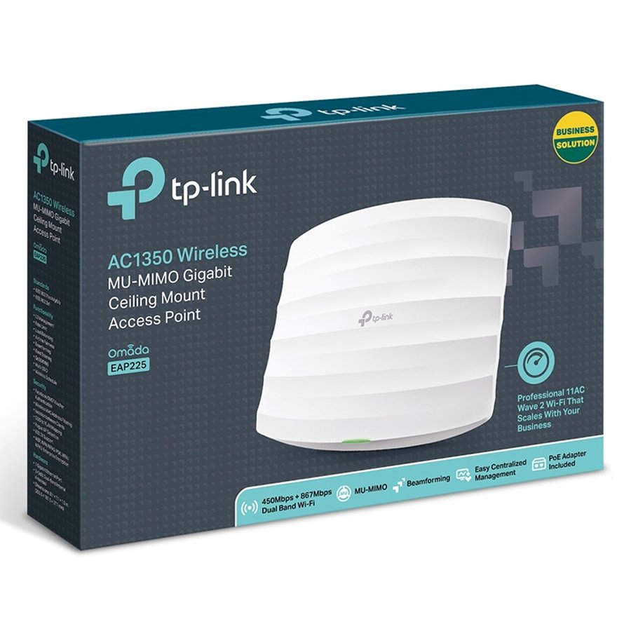 Accesspoint TP-Link EAP225 a/b/g/n/ac 2.4GHz/5GHz 300+867Mbps - Hàng Chính Hãng