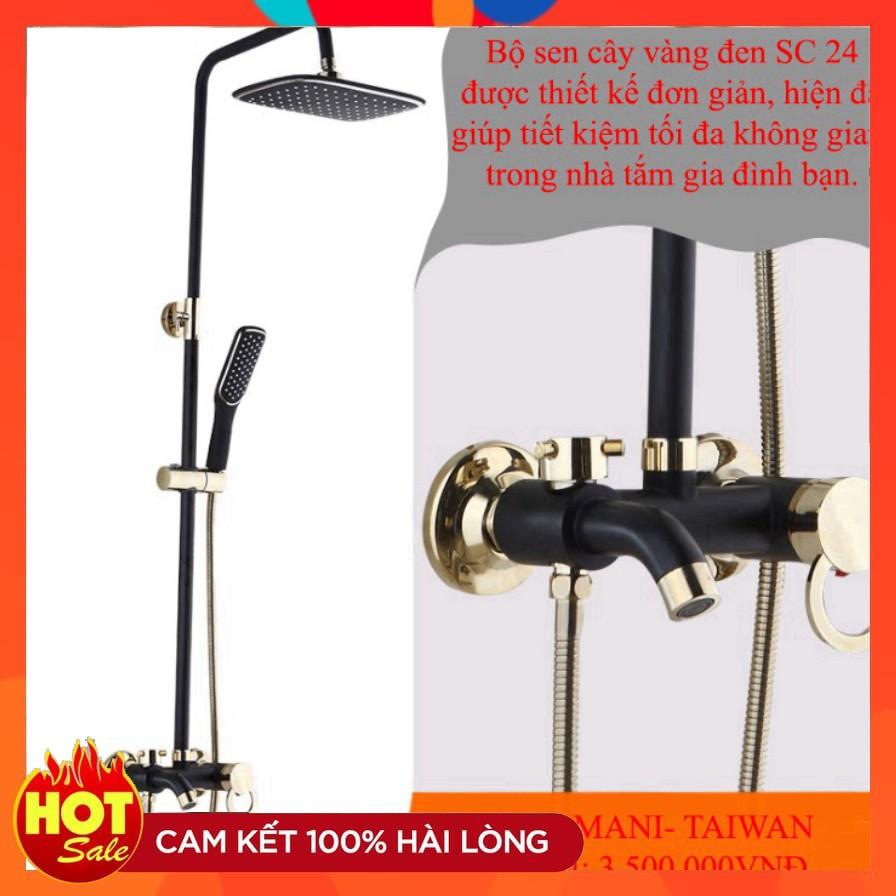 Bộ sen cây tắm nóng lạnh vàng đen cao cấp SC24