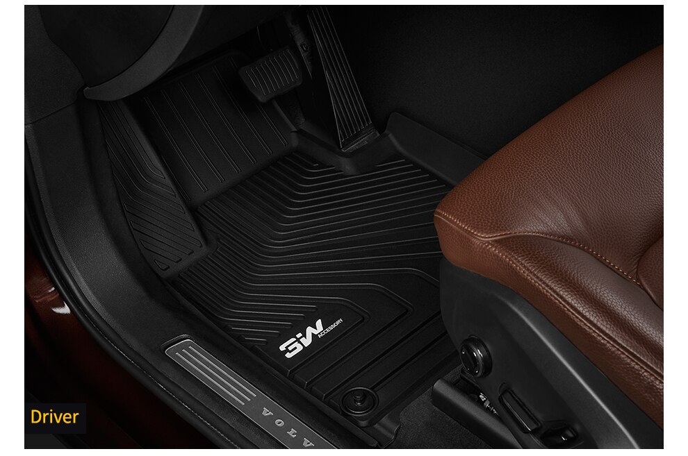 Thảm lót sàn xe ô tô dành cho Volvo S90 2016-đến nay Nhãn hiệu Macsim 3W chất liệu nhựa TPE đúc khuôn cao cấp - màu đen