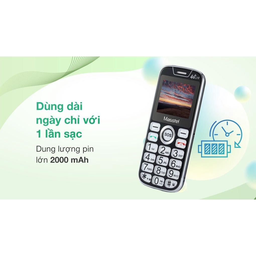 Điện Thoại Người Già Masstel Fami 60 4G - Loa To, FM Không Dây, Đọc Số Bằng Giọng Nói, SOS, Đèn Pin Kép,... Hàng Chính Hãng