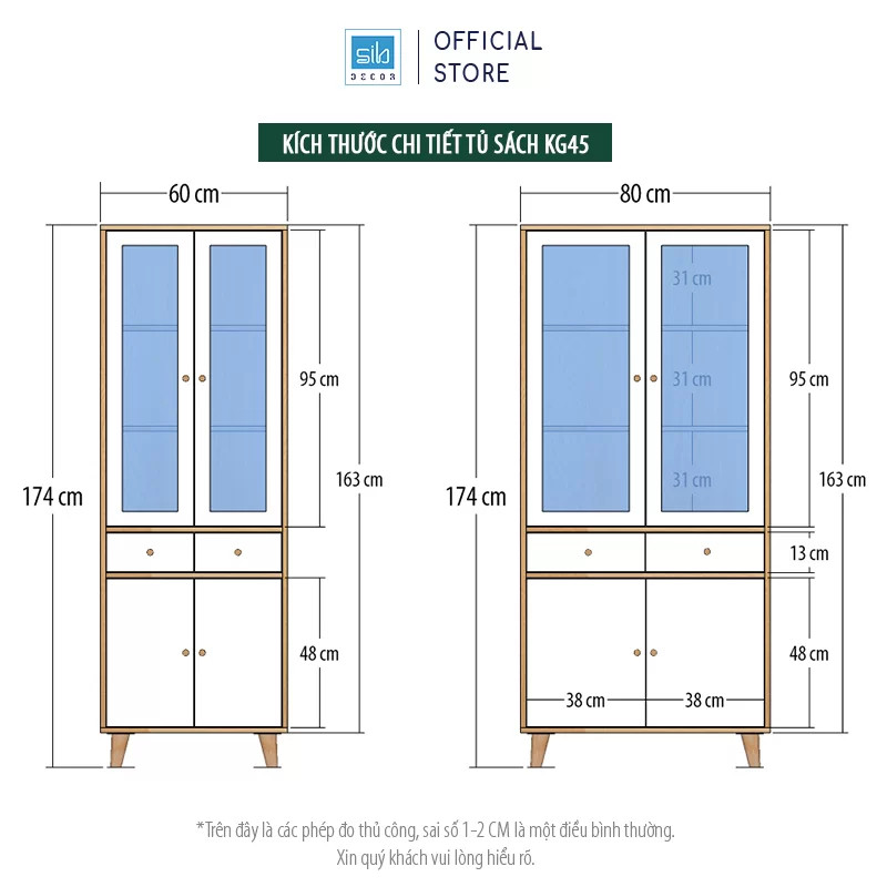 Tủ Gỗ Kết Hợp Cửa Kính Thương Hiệu SIB Decor Đa Năng, Hiện Đại